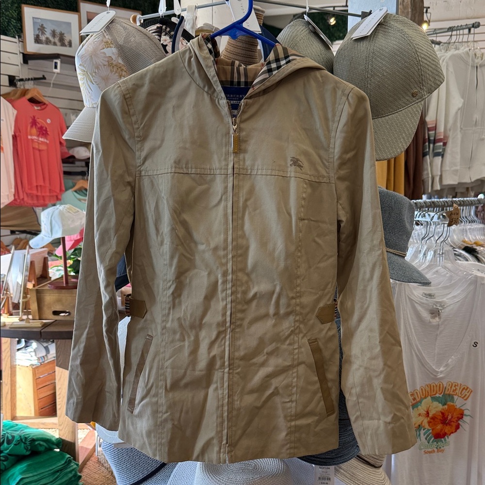 Burberry Beige Hooded Raincoat for Women